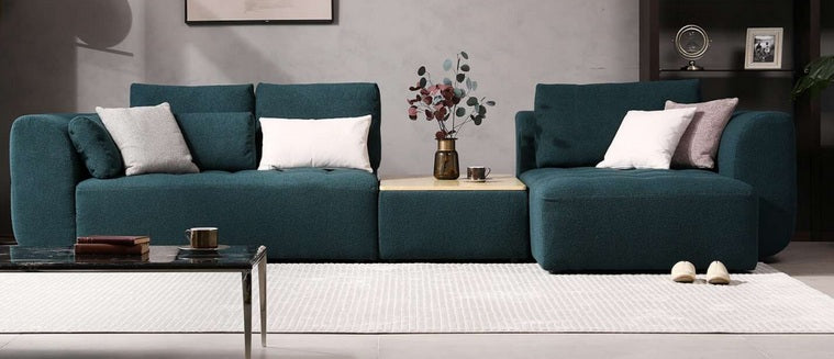 VIRENO Sofa with Chaise and Table