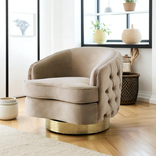 Mitch Swivel Velvet Mushroom Chair