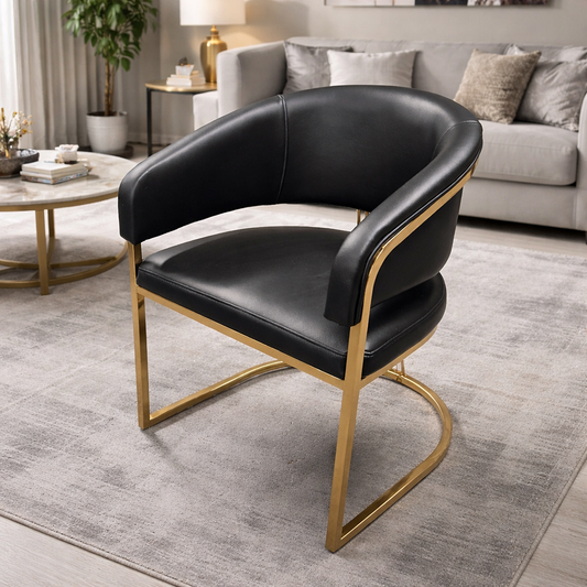 Harpy Black & Gold Dining Chair – Set of 6