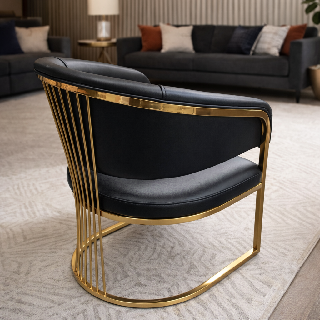 Harpy Black & Gold Dining Chair – Set of 6